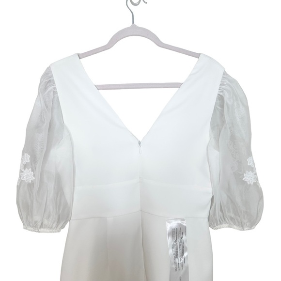 NWT BCBG Maxazria Kamille White Organza Sleeve Dress Size 0 - Picture 6 of 10